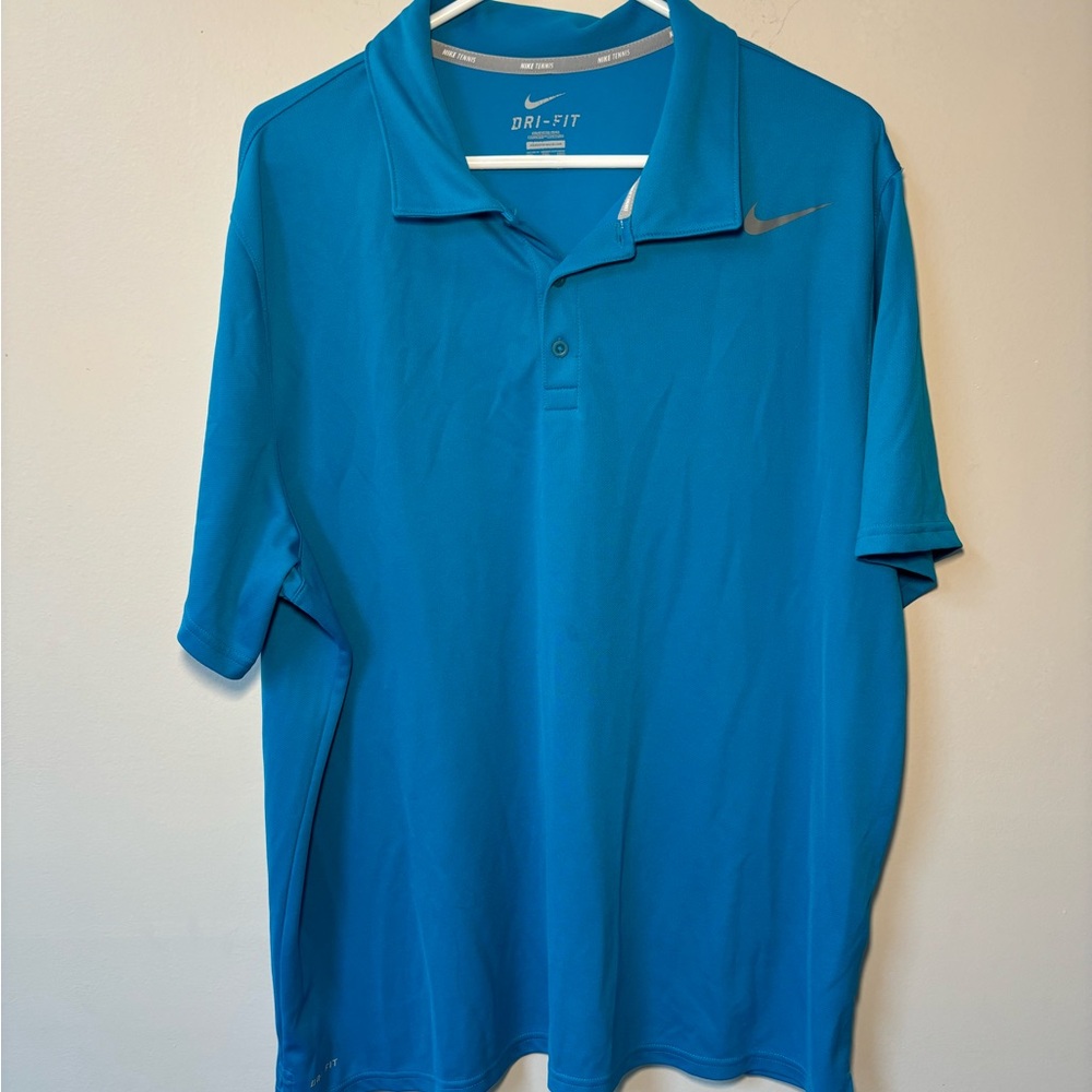 Nike Dri-fit Polo Tennis Shirt Blue Size XXL Activewear Athletic O…